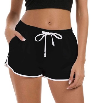 Dámské černé stylové plavkové šortky Fanient Jednoduché kalhoty do bikin Modest Beach Board Shorts