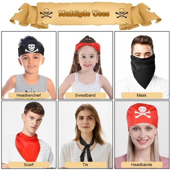Aomig pirátska šatka, 8 kusov pirátskeho kapitána na pirátsku párty, Halloween a detské párty darčeky