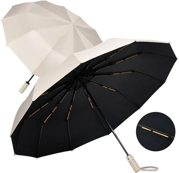 Deštník skládací Aolso, béžový, 102 cm
