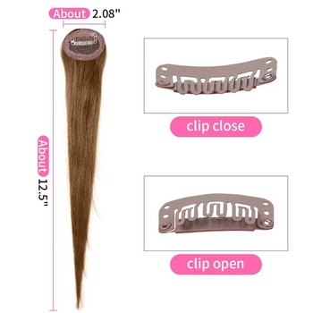 2 KUSY Wave Side Bang 100% ľudská spona na vlasy so kučeravými strapcami predlžovania vlasov (svetlo