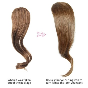 2 KUSY Wave Side Bang 100% ľudská spona na vlasy so kučeravými strapcami predlžovania vlasov (svetlo