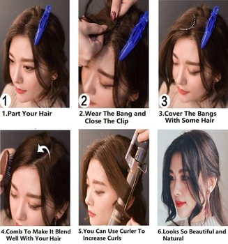 2 KUSY Wave Side Bang 100% ľudská spona na vlasy so kučeravými strapcami predlžovania vlasov (svetlo