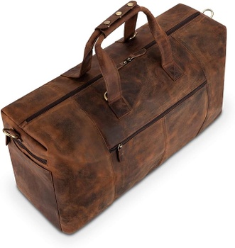Cestovní taška Leabags 64 × 25 × 34cm kožená