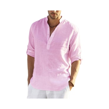 Pánská košile Coofandy růžová M