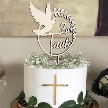 Dort topper křest, dřevěná ozdoba dortu křest na křest tort tort, na křest ozdoba dortu křest holka