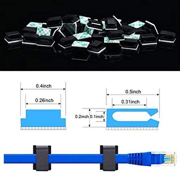 50 balení samolepiacich káblových svoriek elektrických káblových svoriek pre vedenie káblov klipy pre