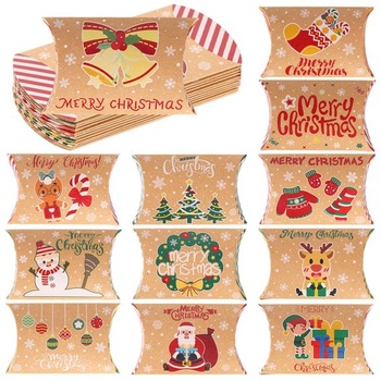 Polštář kraftový papír Balení 36 vánočních papírových krabiček na dárky Svatební bonboniéry Dárkové