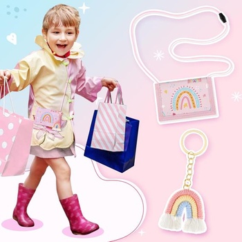 Detská náprsná taška Hestya – trojskladacia peňaženka s krúžkom na kľúče, peňaženka Crossbody darček