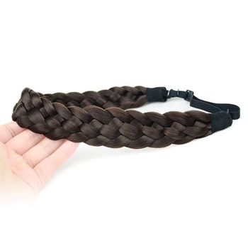 BOBIYA 5pramenná syntetická čelenka Cornrows Klasické robustné široké pletené vrkôčiky Pružný