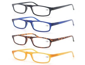 Sada čtyř brýlí na čtení 2.0 pro muže/ženy – čiré zorníky, jasné vidění – módní, praktické, lehké,