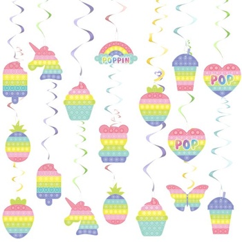 YINGENIVA 30ks Party Swirl Dekorace Závěsné Swirl Stropní dekorace Party Potřeby Pop Fidget Macaron