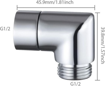 Adaptér ručnej sprchy 90 stupňov, uholník 1/2 palca pre adaptér ručnej sprchy, adaptér sprchové