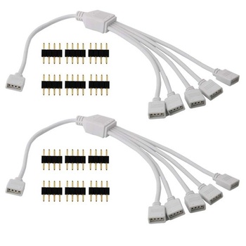 CESFONJER LED 4kolíkový konektor Rozdělovací kabel, 1 až 5…