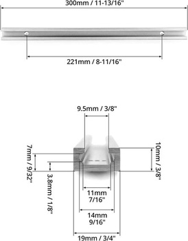 QWORK® 300mm hliníková zliatina s drážkou, T-dráha so samoreznými skrutkami pre frézovaciu stolnú pílu