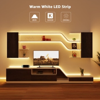Lepro LED pásik teplá biela, 10M (5M*2) LED pásik 12V samolepiaca, páska každý s 300 kusmi 2835 LED