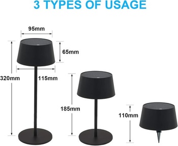 Solární stolní lampa ANTELA Bezdrátová stmívatelná LED stolní lampa Venkovní dobíjecí teplé bílé