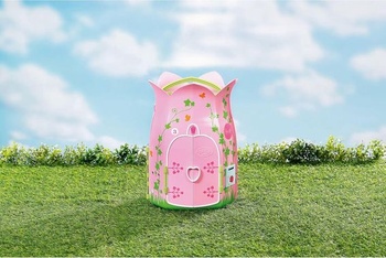 BABY born Storybook Cottage, rozkladací domček pre bábiky pre 18 cm bábiky so stolíkom, krbom,