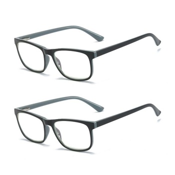 MMOWW Pack 2 brýlí na čtení pro muže a ženy – Antimodré počítačové brýle s pružinovými panty (šedá,
