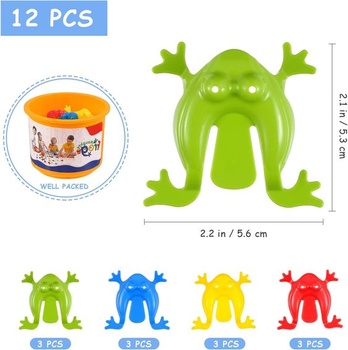Ipetboom Žaba Hopping Game: 12dielna hračka s 1 vedierkom 1 sada zábavných vzdelávacích hračiek párty