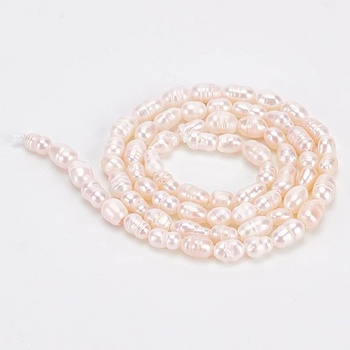NBEADS Cca 65ks Prírodné kultivované sladkovodné perly, 3~4mm Biele mini perly triedy A Ryža