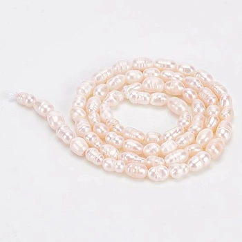 NBEADS Cca 65ks Přírodní kultivované sladkovodní perly, 3~4mm Bílé mini perly třídy A Rýže