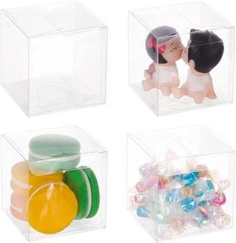 BENECREAT 50KS 7x7x7cm Čiré kostky Svatební bonboniéry PVC…