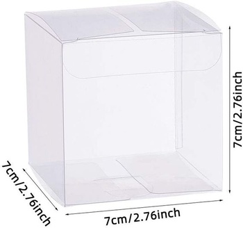 BENECREAT 50KS 7x7x7cm Číre kocky Svadobné bonboniéry PVC Transparentné kocky Darčekové krabičky na