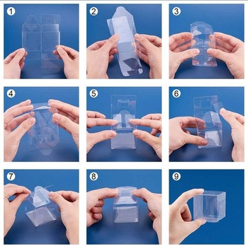 BENECREAT 50KS 7x7x7cm Číre kocky Svadobné bonboniéry PVC Transparentné kocky Darčekové krabičky na