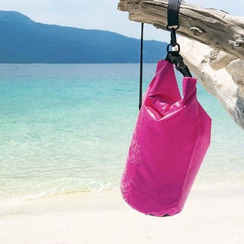 DonDon Dry Bag vodotesný vak 2l, 5l, 10l, 15l, 20l, 30l s popruhom cez rameno - ružový 15 litrov
