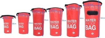 DonDon Dry Bag vodotesný vak 2l, 5l, 10l, 15l, 20l, 30l s popruhom cez rameno - ružový 15 litrov