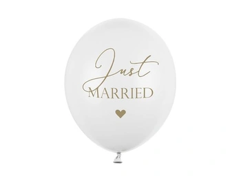 PartyDeco latexové balóniky s potlačou Just Married v…