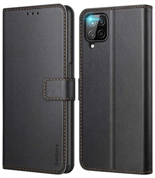 Pouzdro na mobil Ganbary pro Samsung Galaxy A12 /M12 pouzdro, prémiové kožené pouzdro flipové