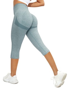 TOMEEK Dámské sportovní kalhoty 3/4 High Waiting Yoga Kalhoty s ovládáním břicha Push-up Booty