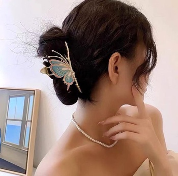2 Balenie sponky do vlasov Butterfly pre ženy, 2 Balenie veľkých protišmykových silných kovových