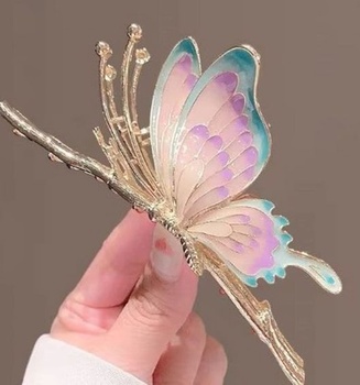 2 Balenie sponky do vlasov Butterfly pre ženy, 2 Balenie veľkých protišmykových silných kovových