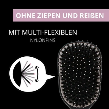 PARSA Beauty LOV.U Rozčesávacia kefa Wet & Dry (čierna) – Kefa na vlasy s flexibilnými nylonovými