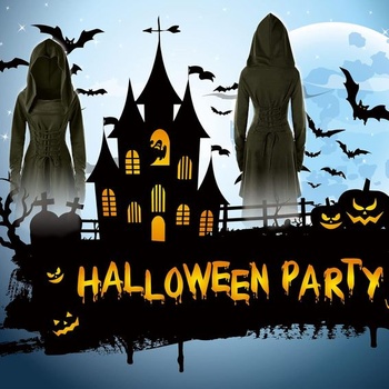 Gotické šaty TSIRNK Dámske stredoveké oblečenie Dámsky halloweensky kostým Renesančné šaty s kapucňou