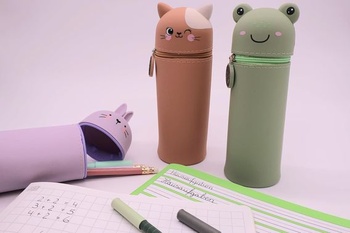 Lulubug silikónový peračník - žaba | Mäkké silikónové puzdro na ceruzky | Puzdro na ceruzky a pero |