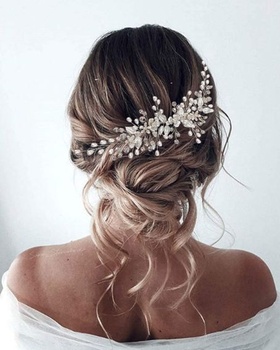 Unicra čelenka do vlasů doplňky do vlasů svatební perly na svatbu drahokamy ženy dívky (růžové