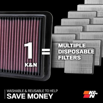 Vzduchový filter motora K&N 33-2916: Vysoko výkonný, prémiový, umývateľný, náhradný filter, zvýšený