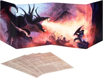 DND DM Screen 5e – Obrazovka D&D Game Master na skrytie vašich kociek, kariet a kníh – Plnofarebný