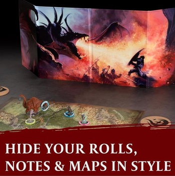DND DM Screen 5e – Obrazovka D&D Game Master na skrytie vašich kociek, kariet a kníh – Plnofarebný