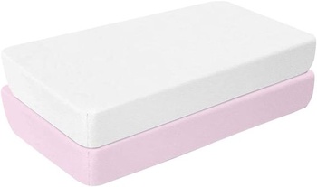 Vypasované prestieradlo 55x90 cm detské bavlnené postieľka sada po 2 kusoch - dvojbalenie - biela