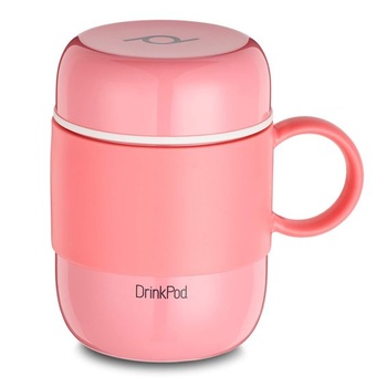 DrinkPod LGB-280P izolovaný hrnček, nerezová oceľ, ružový, 280 ml - 12 cm x 8 cm x 12 cm