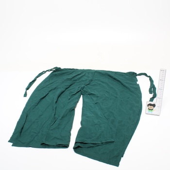 Dámské zavazovací zelené kalhoty
