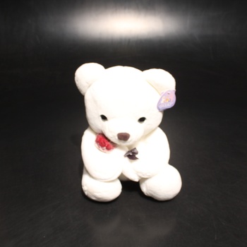 Plyšová hračka Ysimee medvěd s růží bílý