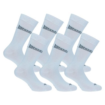 Lonsdale 6 párů krátkých ponožek, výška do poloviny lýtek, vynikající kvalita bavlny (bílá, 43-46)