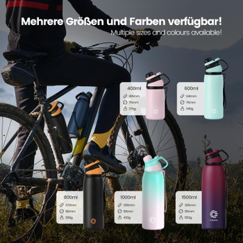 Fľaša na pitie Fjbottle 1000ml modroružová