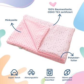 Dojčenská a detská deka SUPERBE BEBE z mäkkej Oeko-Tex bavlny - 75x100 cm detská deka pre deti v 10
