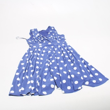 Dámské šaty bez rukávů modré s puntíky 44